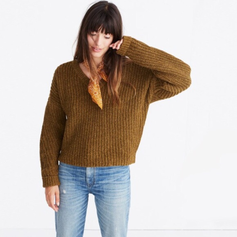 Madewell pleat sleeve pullover sweater